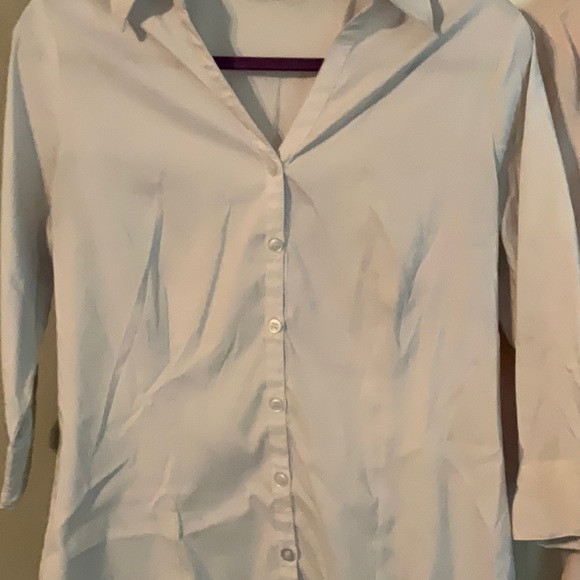 (2) ICO Uniforms (M) Button Down Shirts White and a Light Pink Three Quarter - Picture 4 of 5